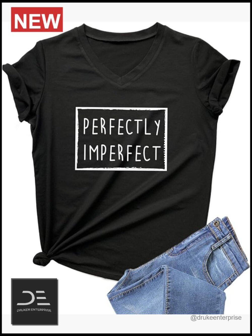 Casual Short Sleeve V-Neck Graphic Tee with Letter Print